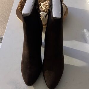 Anne Klein Dark Brown Ankle Booties